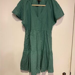 Women's Flutter Short Sleeve Mini Skater Dress - Universal Thread™ Green M